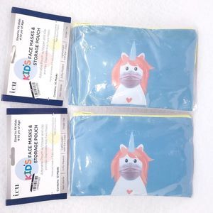 Kids Face Mask & Storage Pouch Backpack Pouch